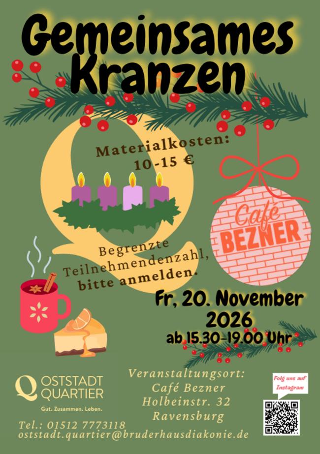 Adventliches Kranzen im Café Bezner