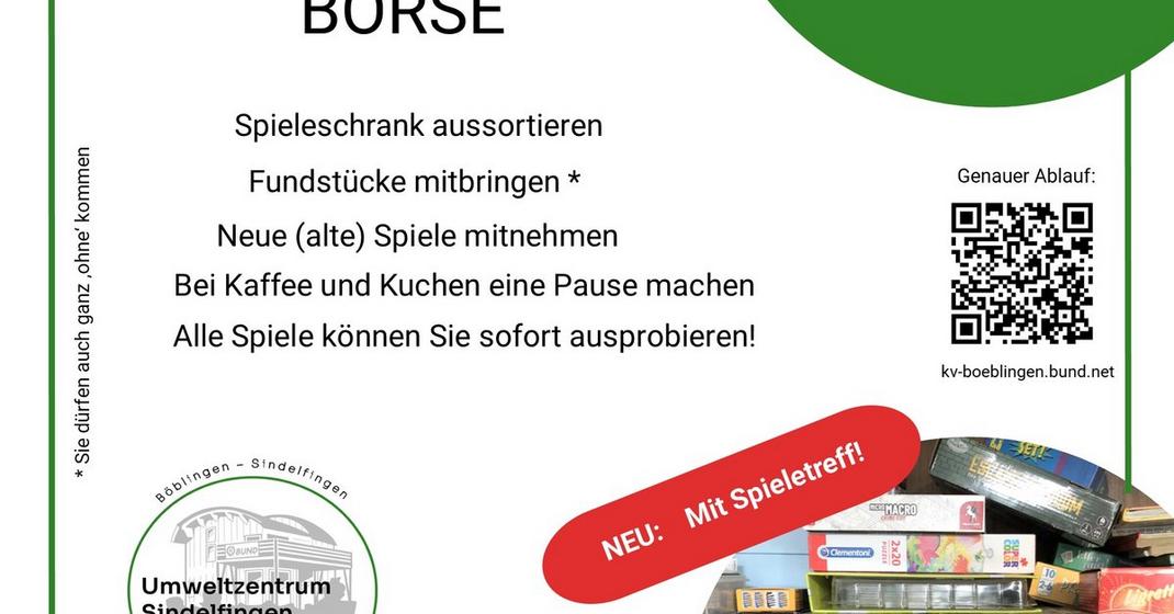 Spieletauschbörse mit Spieletreff im Umweltzentrum Sindelfingen