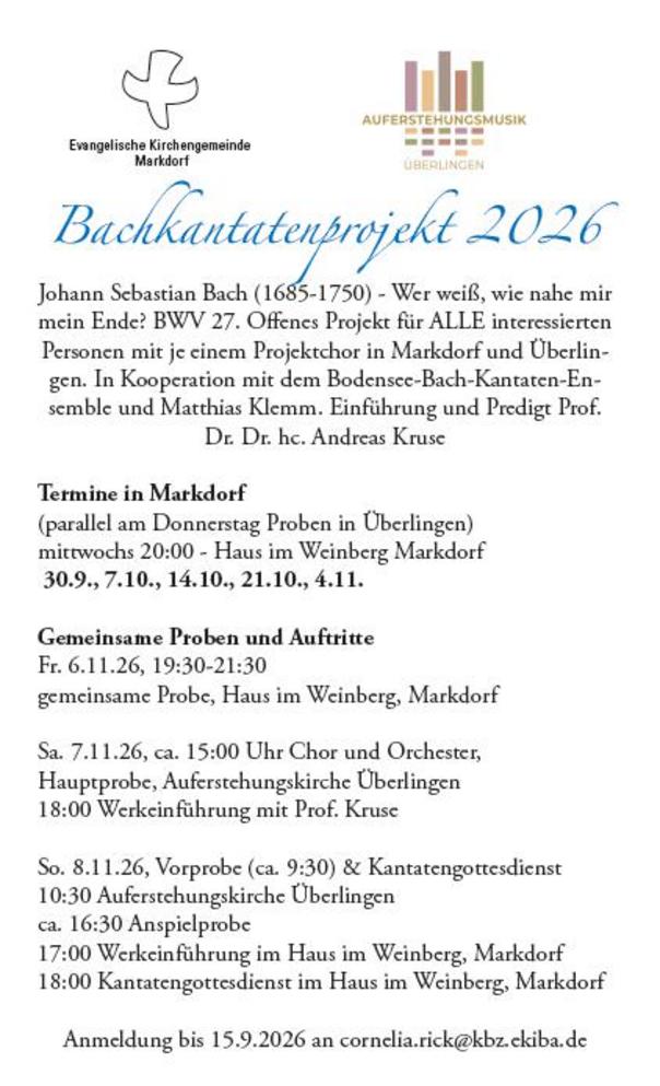 Bachkantatenprojekt 2026