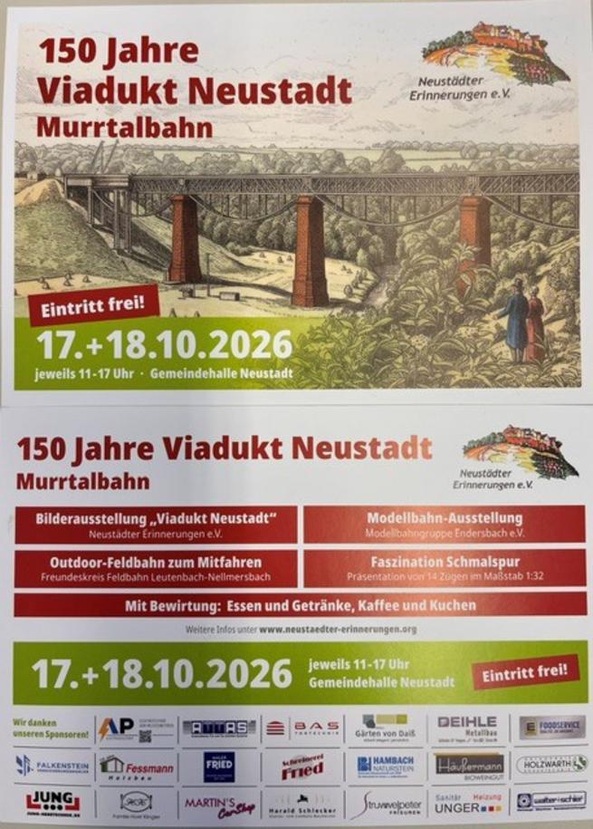 150 Jahre Viadukt Neustadt Murrtalbahn