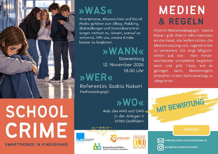 CampusEltern - Veranstaltung "SCHOOL CRIME - Smartphones in Kinderhand"