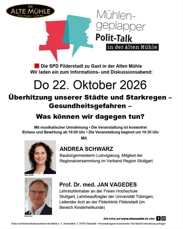 Mühlengeplapper – Polit-Talk in der Alten Mühle